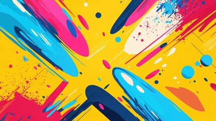 Vibrant Abstract Art with Bold Colors and Dynamic Shapes