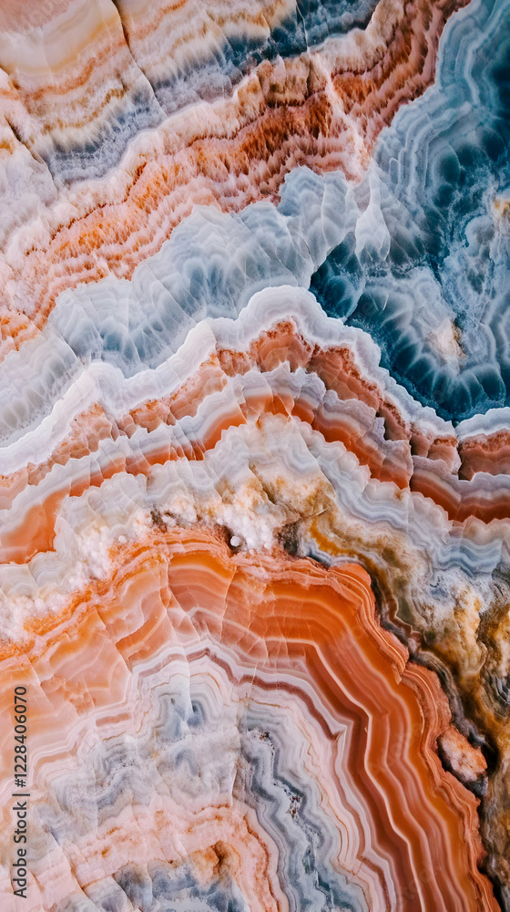 Poster abstract onyx stone texture displays colorful layered patterns with natural elegance