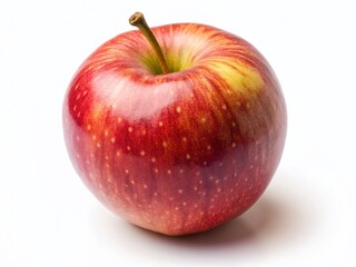 Vintage Still Life: Single Ripe Apple Isolated on White