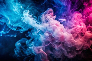 Vintage Style Abstract Smoke Art: Blue & Pink Swirls