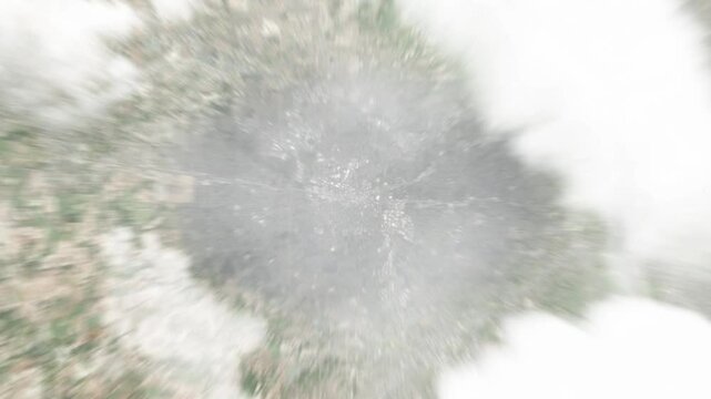 Earth zoom in from space to Beaverton, Oregon, USA. Followed by zoom out through clouds and atmosphere into space. Satellite view. Travel intro. Images from NASA