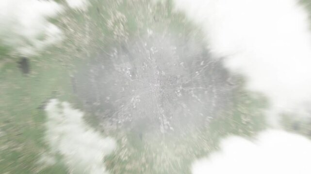 Earth zoom in from space to Brockton, Massachusetts, USA. Followed by zoom out through clouds and atmosphere into space. Satellite view. Travel intro. Images from NASA