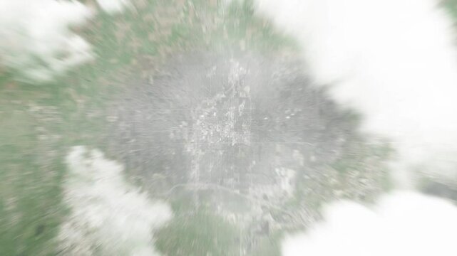 Earth zoom in from space to Carmel, Indiana, USA. Followed by zoom out through clouds and atmosphere into space. Satellite view. Travel intro. Images from NASA