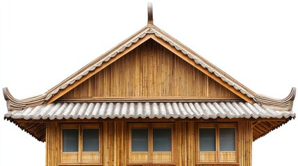 Bamboo House Architecture: Gable Roof and Chinese Design Elements