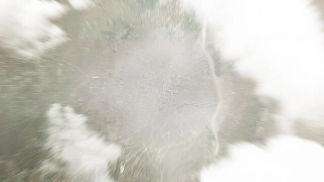 Earth zoom in from space to Hesperia, California, USA. Followed by zoom out through clouds and atmosphere into space. Satellite view. Travel intro. Images from NASA