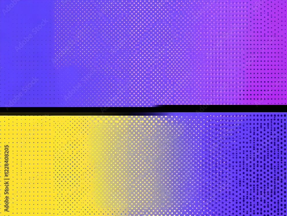 Poster two-toned dotted abstract backgrounds create visual interest and contrast smoothly.