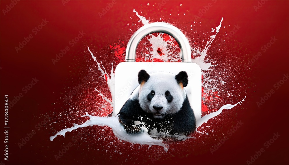 Poster secure your data with playful panda imagery