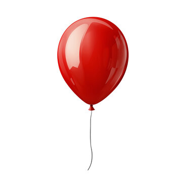 Fototapeta Red balloon isolated on transparent white background