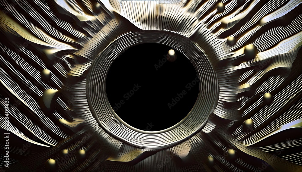 Aufkleber abstract swirling patterns creating a central black sphere