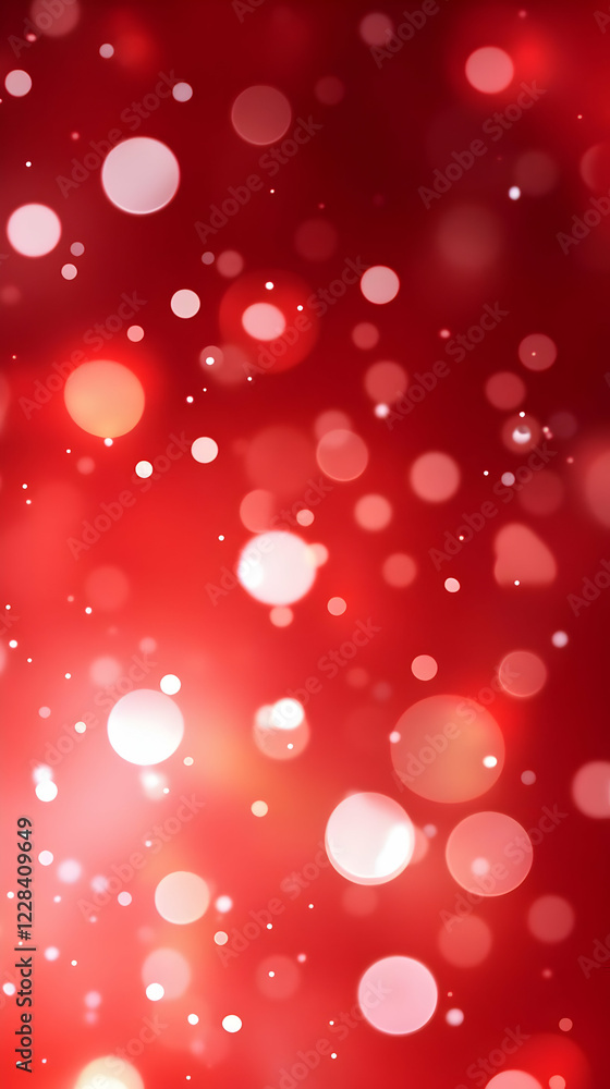 Poster abstract red background with soft bokeh lights effect creates a festive atmosphere