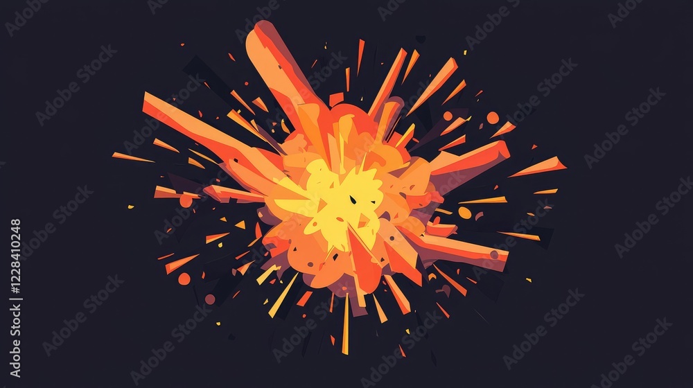 Poster abstract explosion design with vibrant colors and dynamic shapes