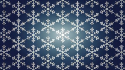 A mesmerizing pattern of delicate snowflakes on a dark blue background, creating a serene and wintry atmosphere.
