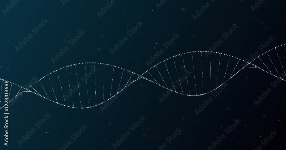 Aufkleber image of dna and data processing over dark background