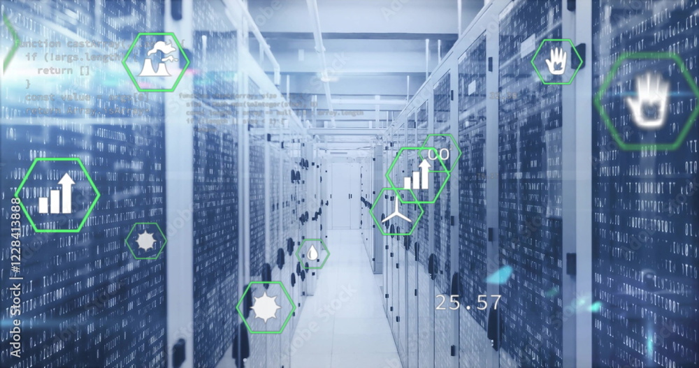 Poster image of digital data processing over computer servers