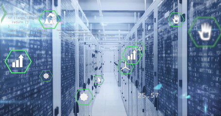Image of digital data processing over computer servers