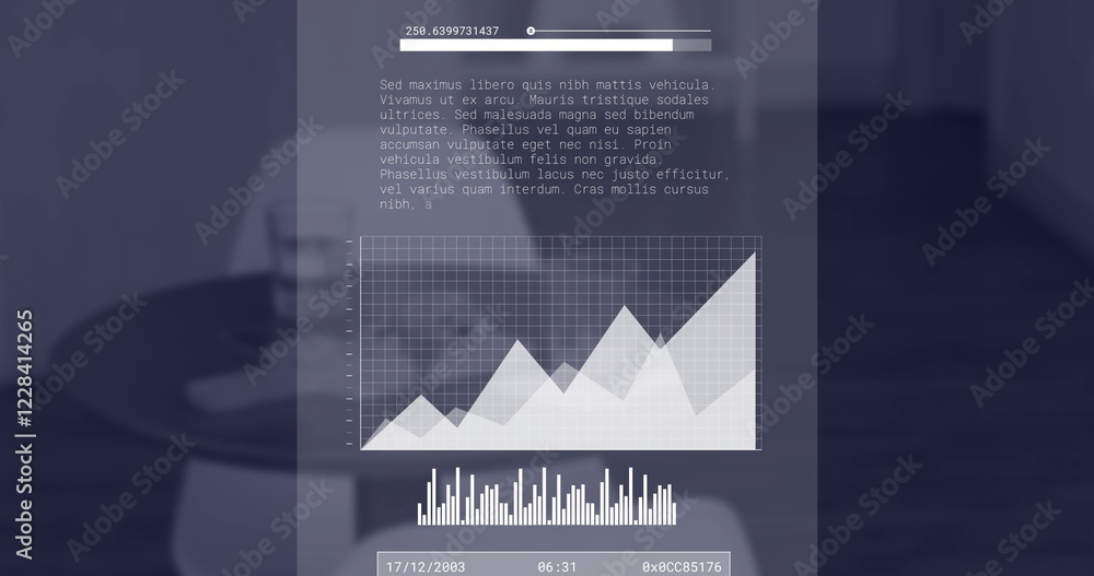 Poster image of financial data processing over empty office