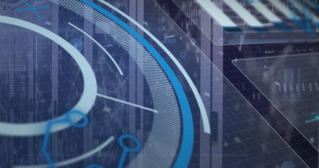 Image of data processing with scope scanning over server room