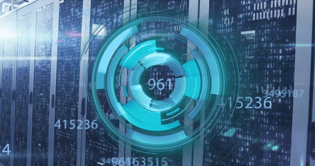 Image of data processing with scope scanning over server room