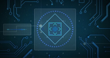 Image of scope scanning over network of connections with white spots