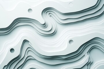 Obraz premium Abstract grayscale topographic map, layered curves create a 3D effect. Ideal for presentations, website backgrounds, and modern designs needing a clean, abstract feel.