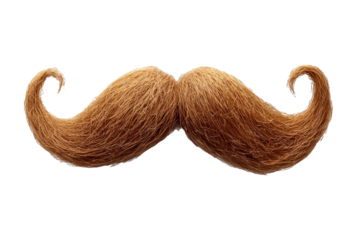 Stylish Brown Mustache on Transparent Background