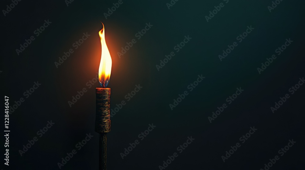 Poster elegant flame from a torch with dark background for creative projects