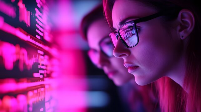 Team of business professionals crafting marketing strategies and analyzing real time market data using advanced technology tools and futuristic holographic dashboards in a modern corporate office