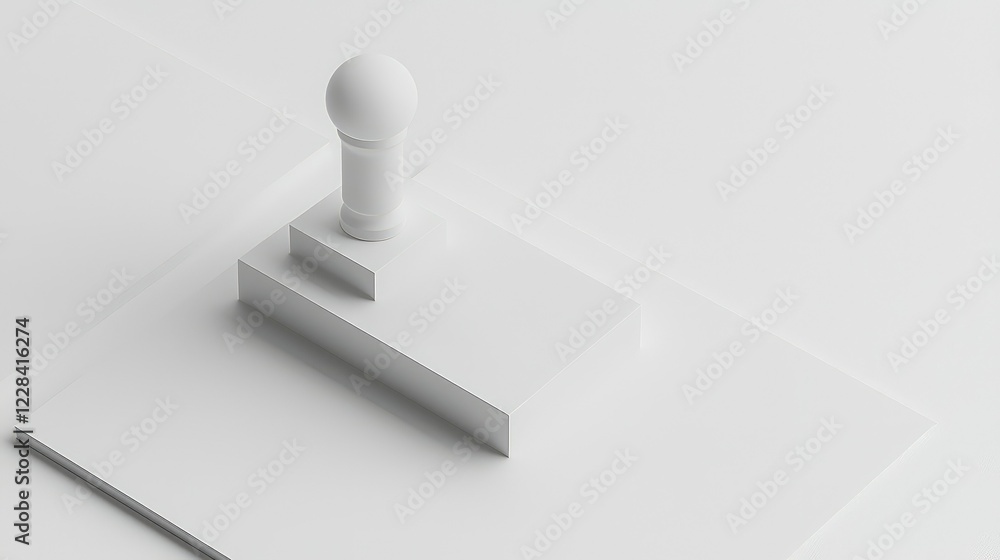 Poster minimalist white 3d render of abstract geometric shapes and forms