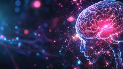 An abstract representation of the human endocrine system with glowing glands and dynamic energy lines set against a dark, futuristic background, Sci-fi style