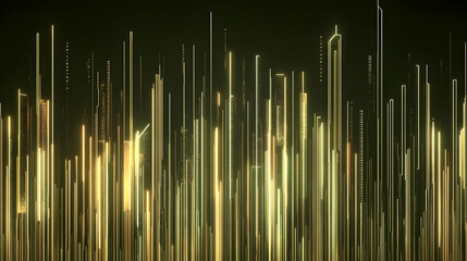 Abstract Cityscape with Golden Lines Creates a Futuristic Urban Landscape Background.