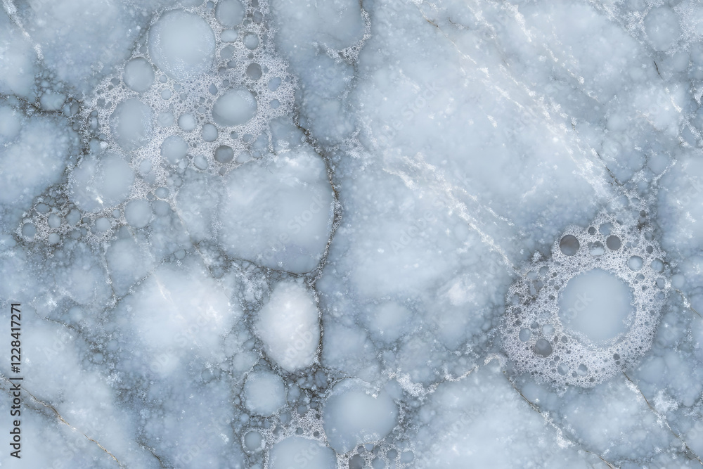 Poster abstract marble background with bubbles and froth creates a unique texture.