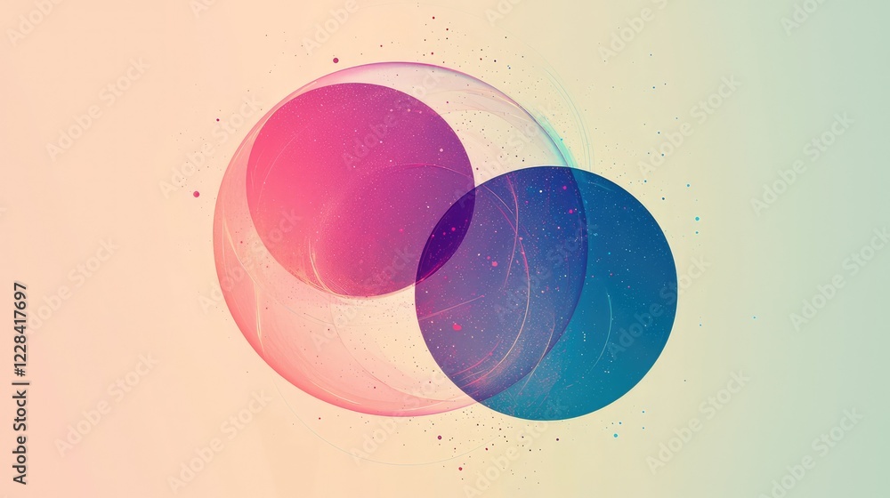 Poster Colorful Abstract Circles with Gradient Effect and Soft Background