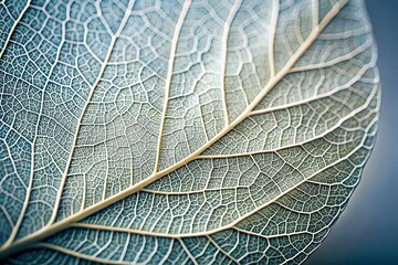 White Leaf Texture Background: Close-up Detail of Delicate Veined Foliage