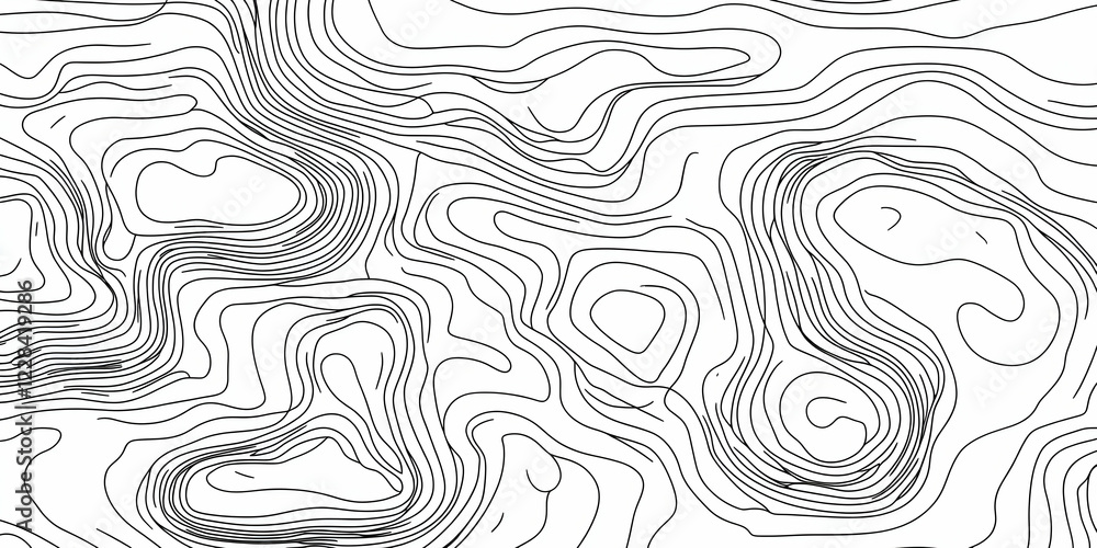 Poster abstract topographic contour lines create a dynamic landscape background illustration