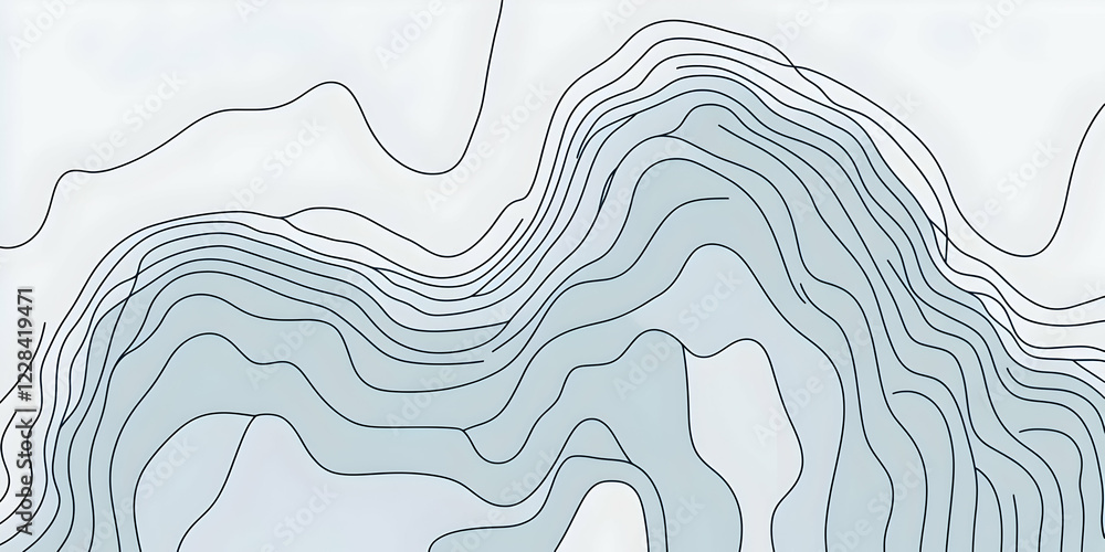 Aufkleber abstract background with wavy lines creates a sense of depth and fluidity with soft blue hues.