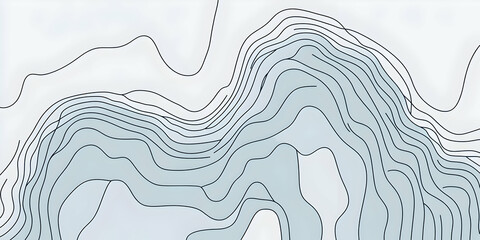 Abstract Background with Wavy Lines Creates a Sense of Depth and Fluidity with Soft Blue Hues.