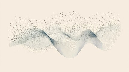 Fototapeta premium Abstract Wave Pattern with Dots and Lines in Soft Beige Background