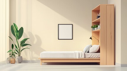 Cozy Minimalist Bedroom Design with Natural Light and Plant Decor