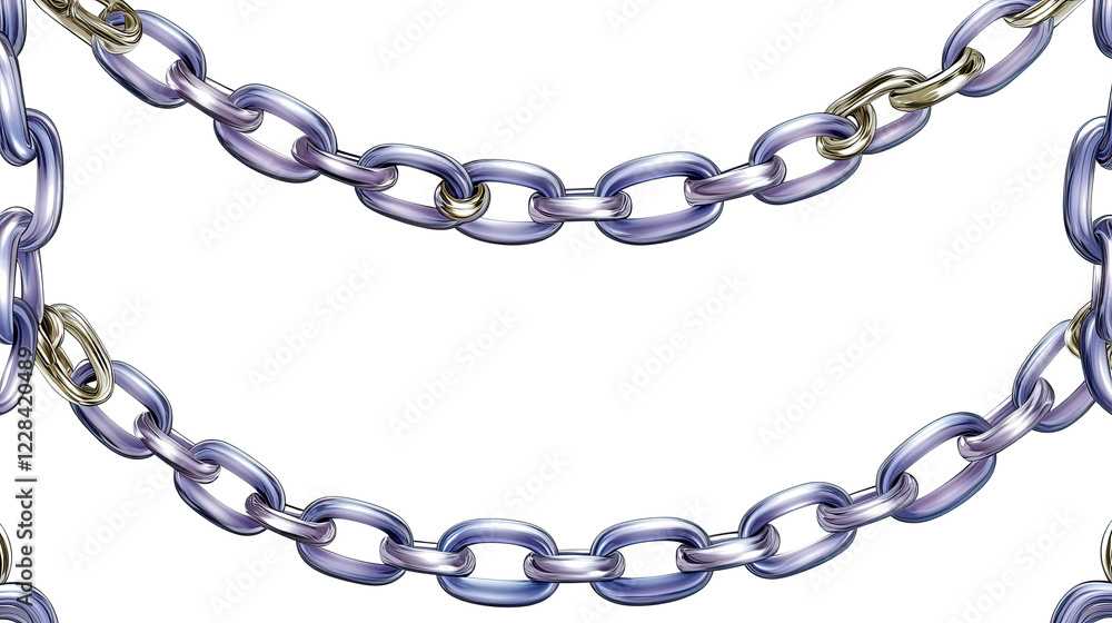 Aufkleber silver chains on transparent background generative ai