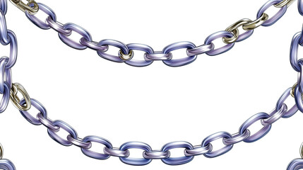 Obraz premium Silver Chains on Transparent Background Generative AI