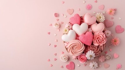 Romantic Pink Aesthetic: Hearts, Roses, and Sweets for Valentine's Day, 