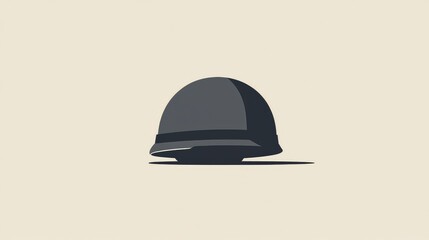 Military Helmet Icon on a Neutral Background for Graphic Use