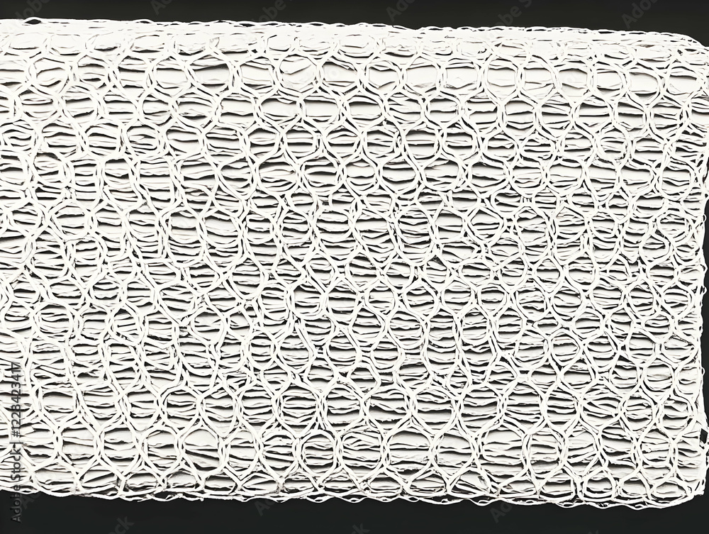 Poster intricate white netting pattern creates a textured and visually appealing design element