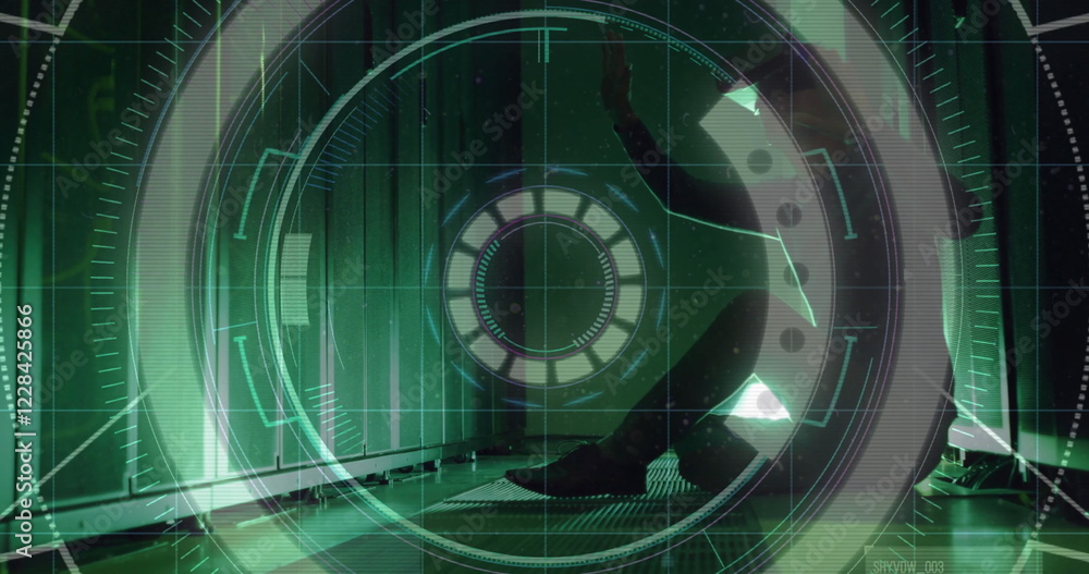 Poster image of digital data processing with connections over computer servers