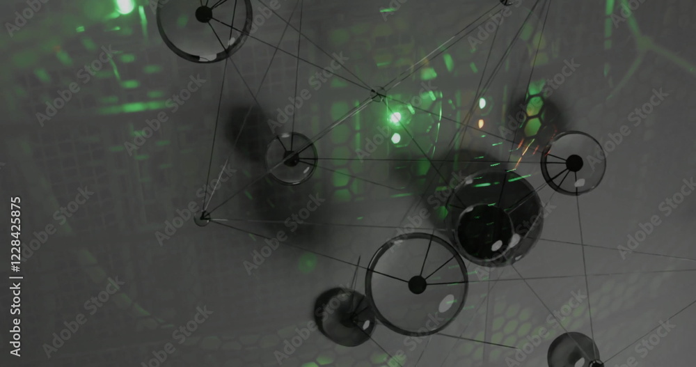 Poster image of digital data processing with connections over computer servers