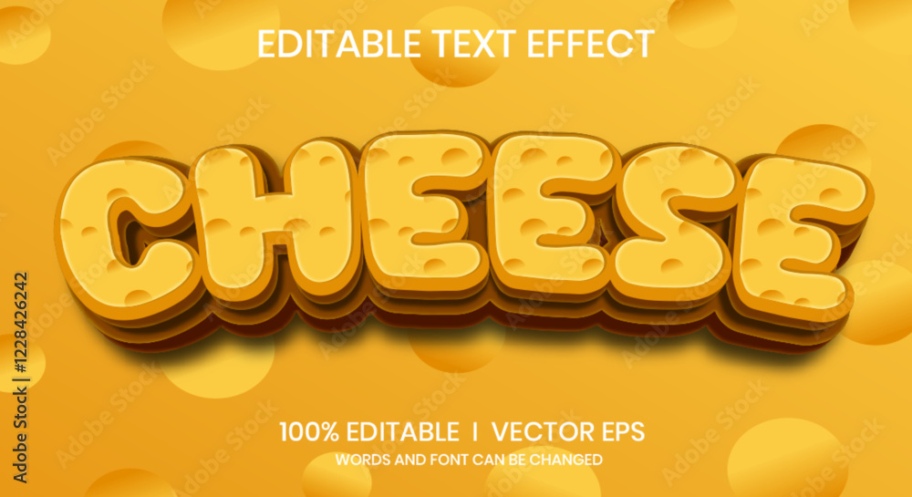 Poster cheese vector text effect with modern style design