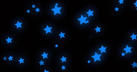 Naklejka premium Image of blue stars on black background