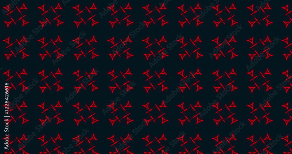 Poster red geometric shapes pattern image over dark background
