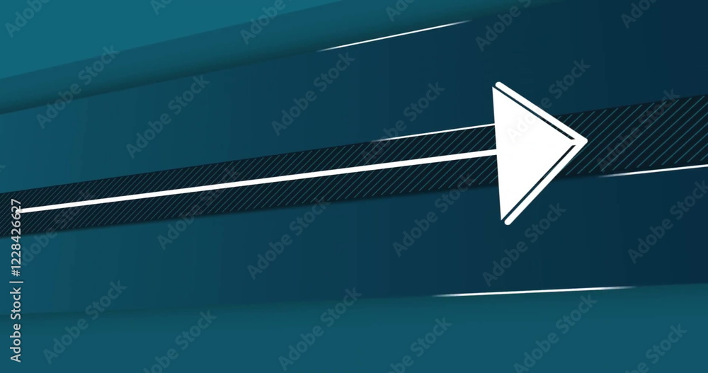 Poster arrow pointing right image over blue gradient background