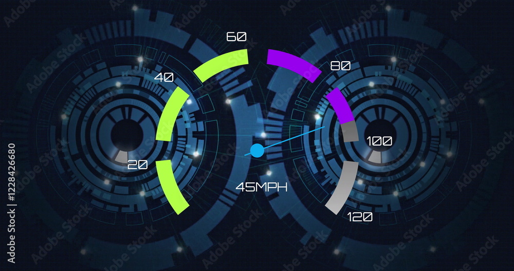 Poster image of speedometer over scopes scanning